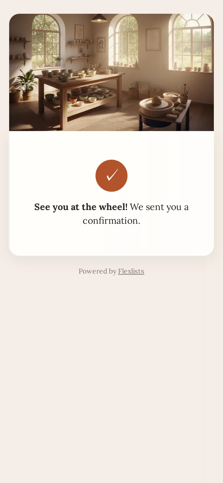 The thank-you message